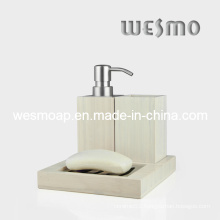 White Washed Finish Bamboo Bathroom Set (WBB0301B)